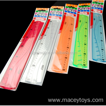 Flexible plastic ruler 15/20/30 cm school stationery